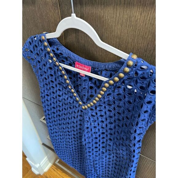 Lilly Pulitzer For Target small Navy Blue Eyelet Cover Up - Picture 3 of 3